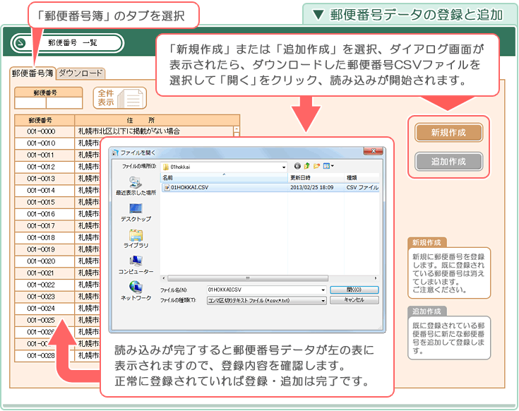 自動車販売管理ソフト「Car Store System SP」郵便番号の登録と追加